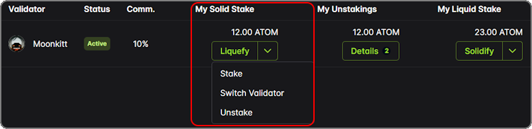 Solid stake options